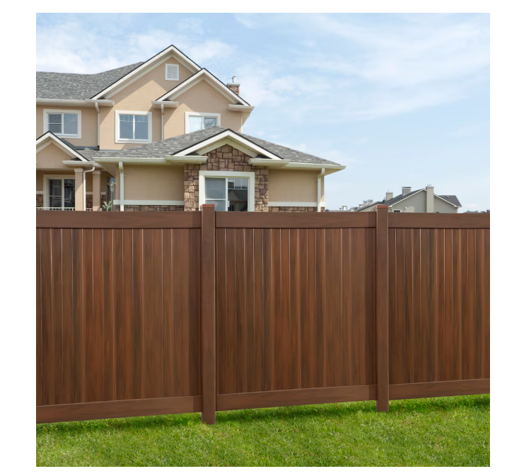 5" x 5" x 8' Vinyl Woodgrain Fence Post Hickory