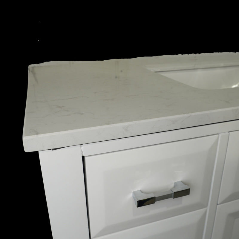 Art Bathe Calais 75-in W x 22-in D White Vanity with Stone Top Sink