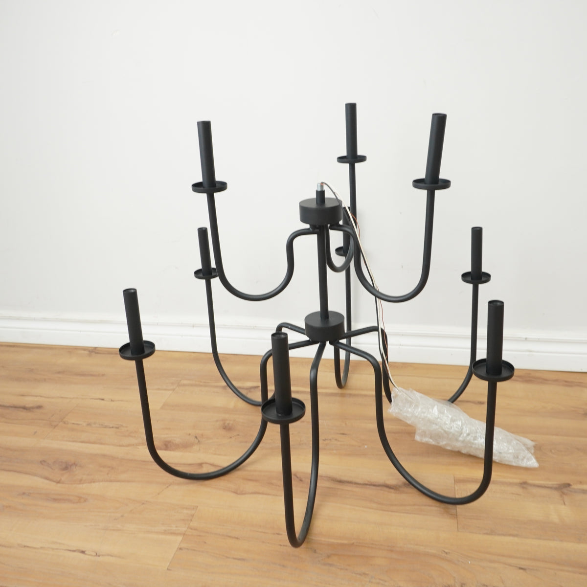 Double-Tier 9-Light Chandelier in Iron Black (44704-LWU)