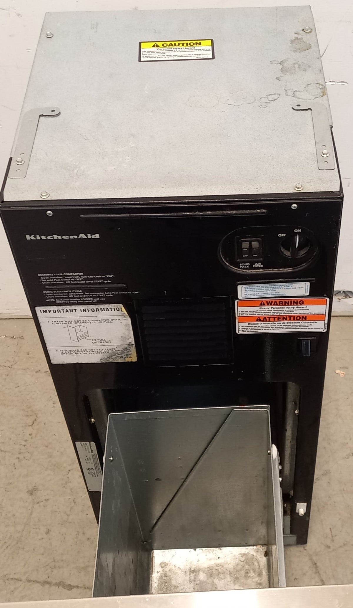 KitchenAid Stainless Steel Undercounter Trash Compactor
