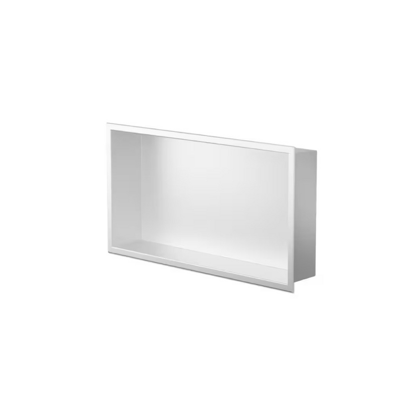 24 W x 12 H x 4 D 16-Gauge Bathroom Shower Niche in Matte White