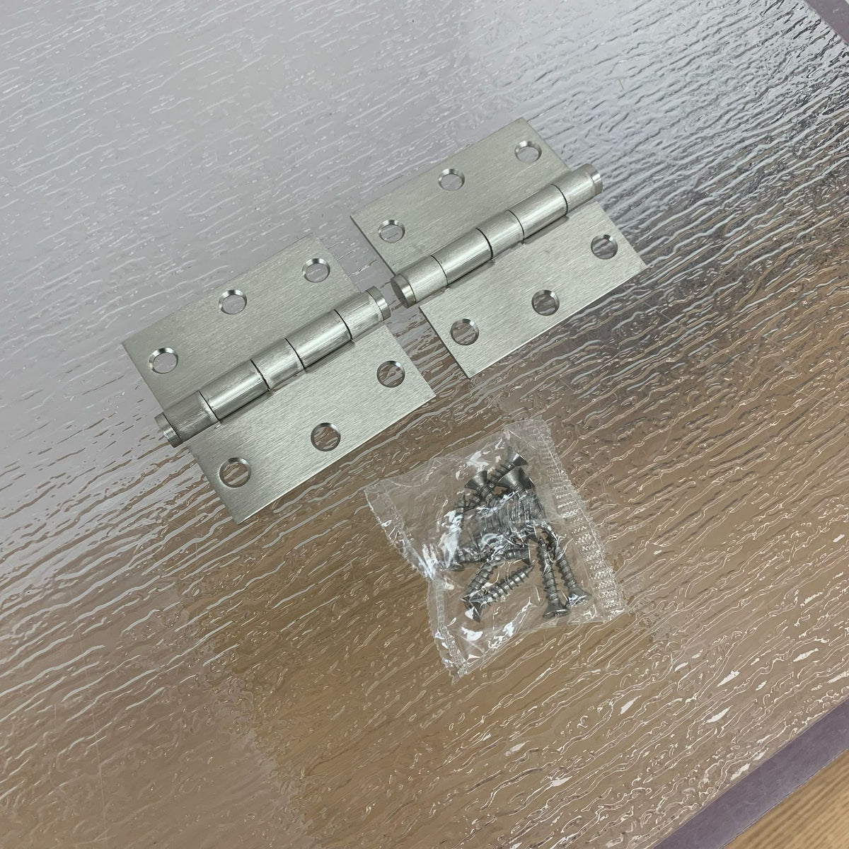3x3-inch Button Tip Door Hinges in Satin Nickel C15 (Set of 2)