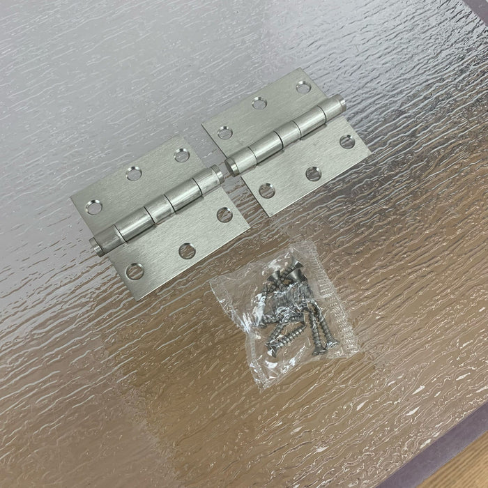 3x3-inch Button Tip Door Hinges in Satin Nickel C15 (Set of 2)