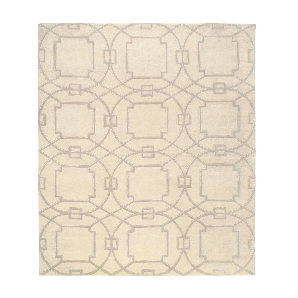 3x5-ft Silk & Wool Area Rug - Cloister Snowstorm