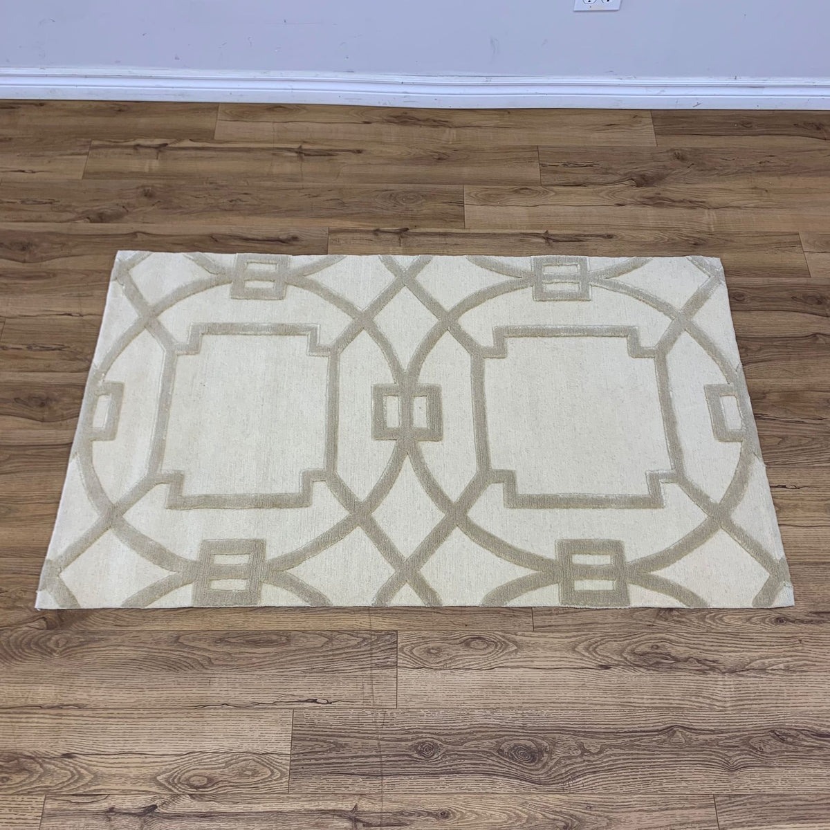 3x5-ft Silk & Wool Area Rug - Cloister Snowstorm