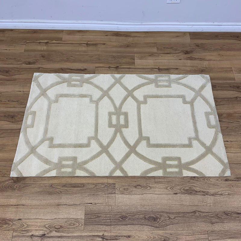 3x5-ft Silk & Wool Area Rug - Cloister Snowstorm
