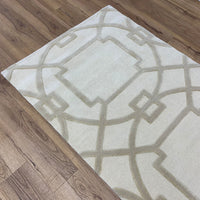 3x5-ft Silk & Wool Area Rug - Cloister Snowstorm