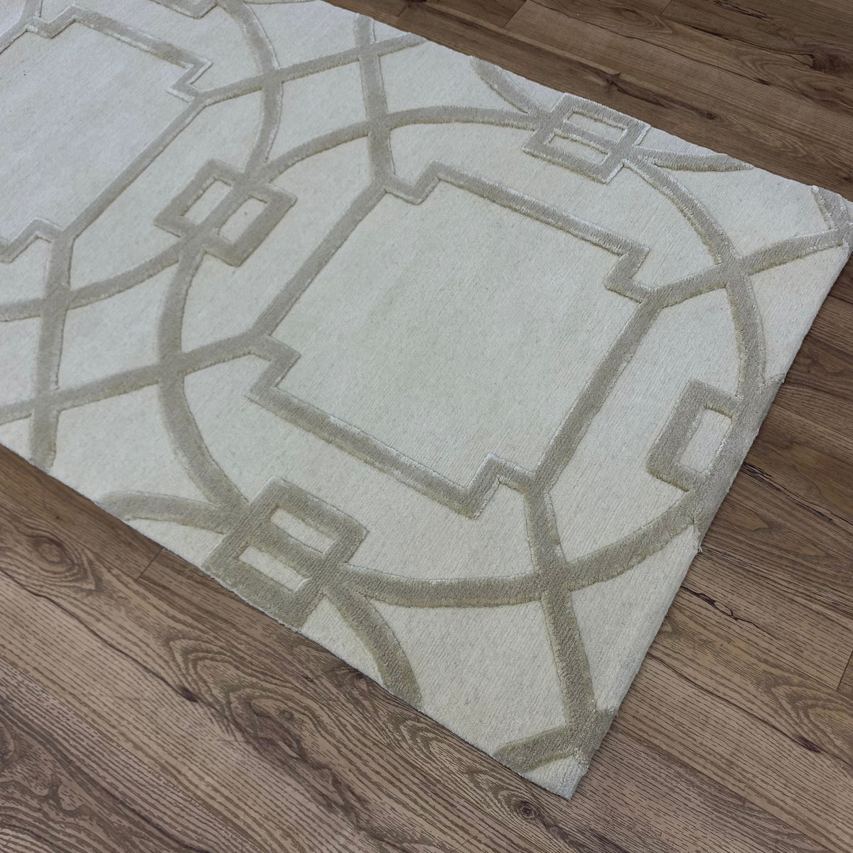 3x5-ft Silk & Wool Area Rug - Cloister Snowstorm