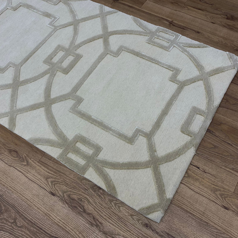 3x5-ft Silk & Wool Area Rug - Cloister Snowstorm