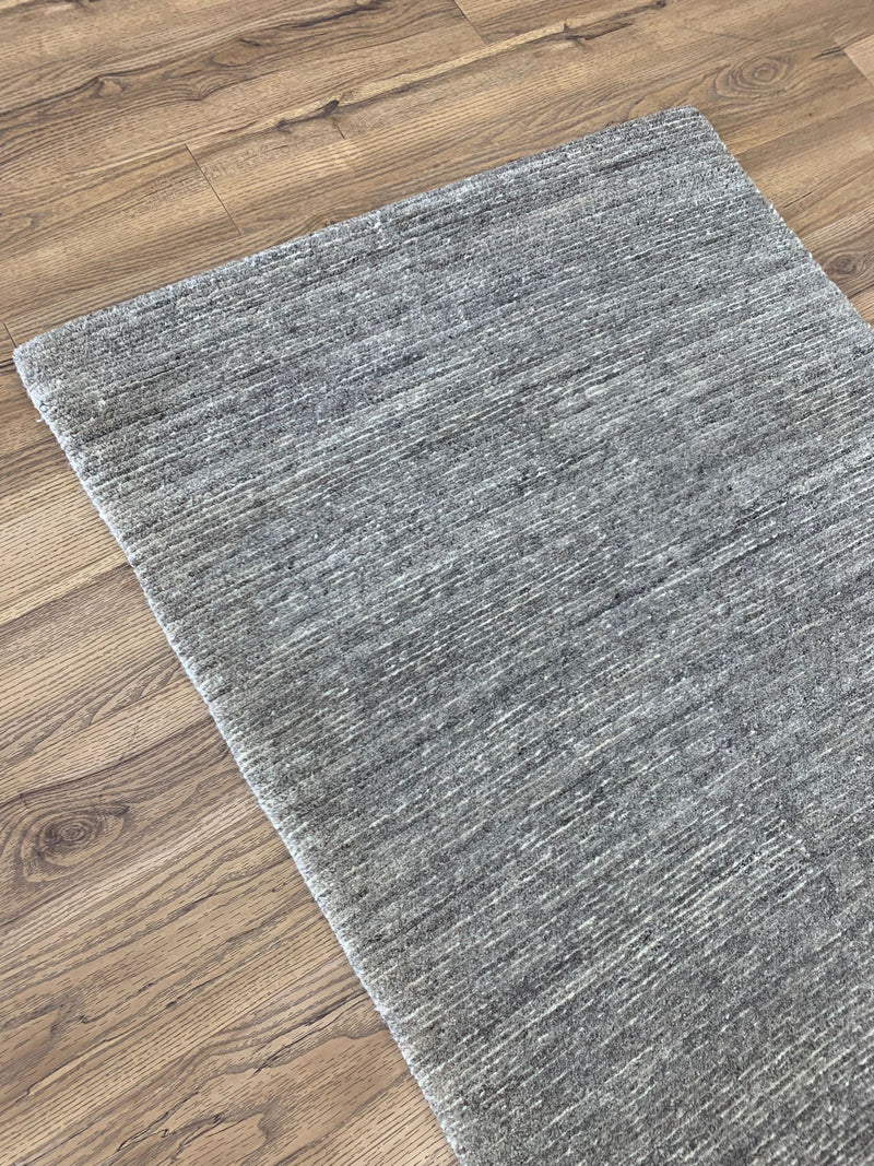 3x5-ft Wool Area Rug - Chenille Gravel