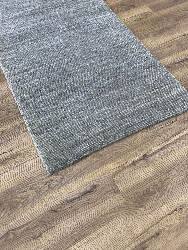 3x5-ft Wool Area Rug - Chenille Gravel