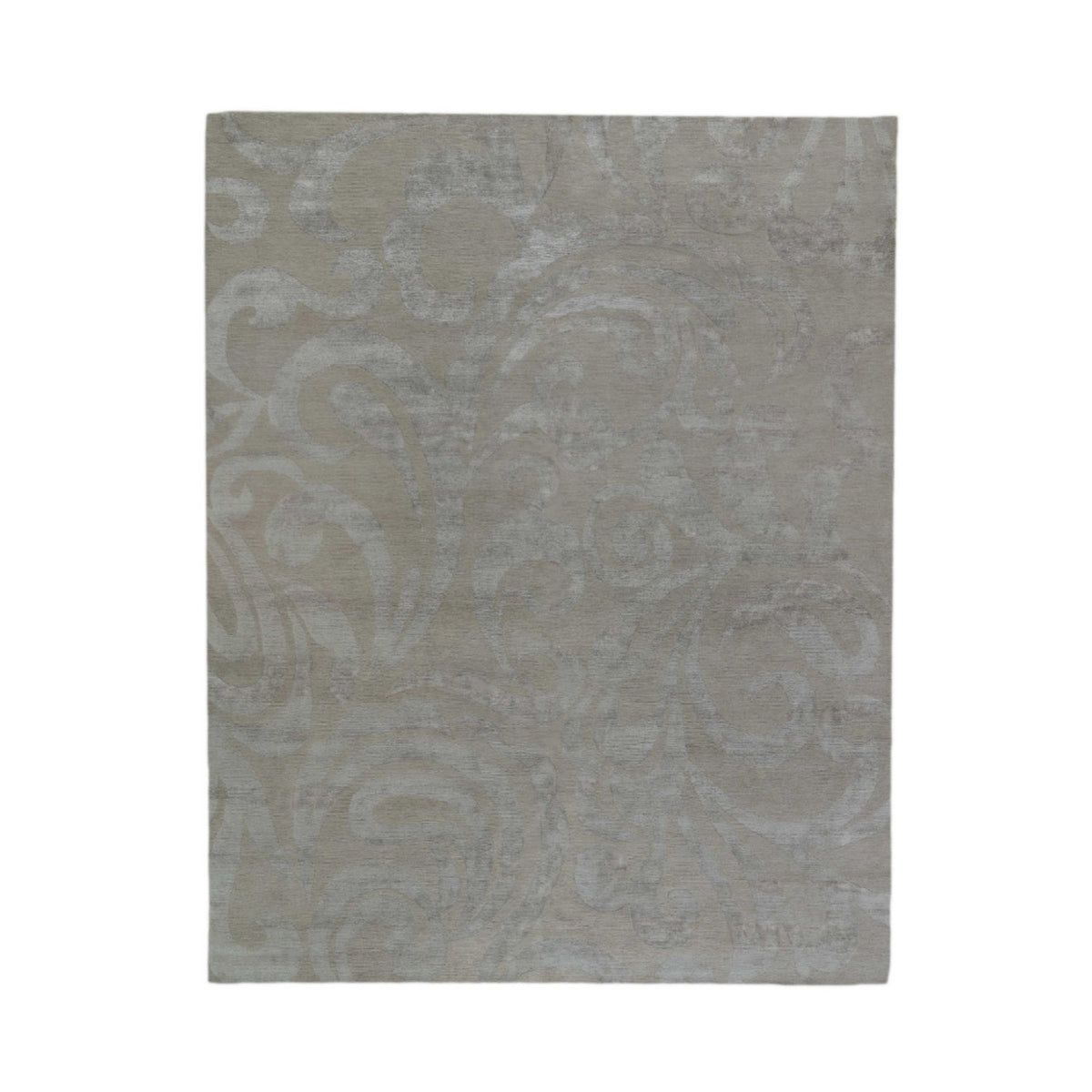 3x5-ft Bamboo, Silk & Wool Area Rug - Flourish Smoke