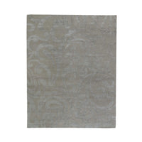 3x5-ft Bamboo, Silk & Wool Area Rug - Flourish Smoke