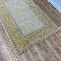 3x5-ft Wool Area Rug - Patterned Yellow & Beige
