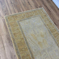 3x5-ft Wool Area Rug - Patterned Yellow & Beige