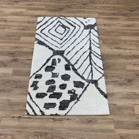 3x5-ft Wool Area Rug - Rabat White Natural