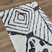 3x5-ft Wool Area Rug - Rabat White Natural