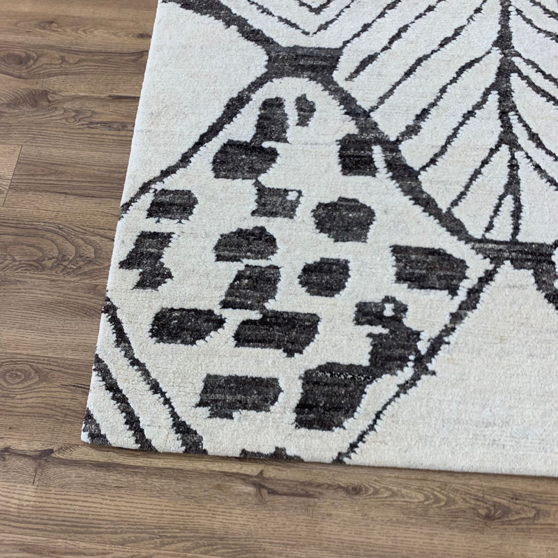 3x5-ft Wool Area Rug - Rabat White Natural