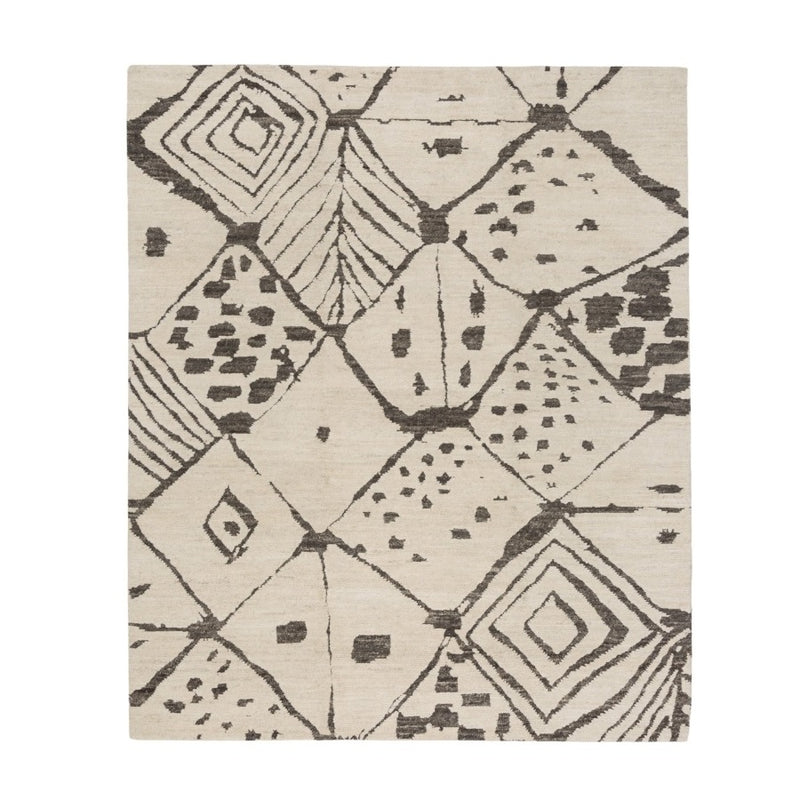 3x5-ft Wool Area Rug - Rabat White Natural
