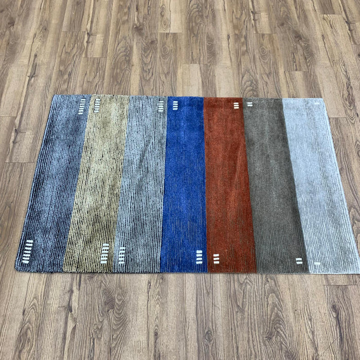 3x5-ft Wool, Bamboo Silk & Linen Area Rug - Chenille II Multi Blanket