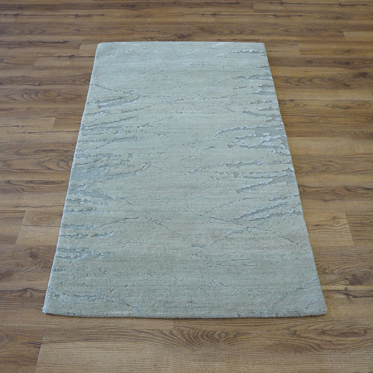 3x5-ft Wool & Silk Area Rug - Here & There Glacier