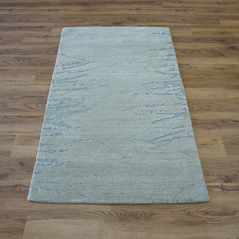 3x5-ft Wool & Silk Area Rug - Here & There Glacier