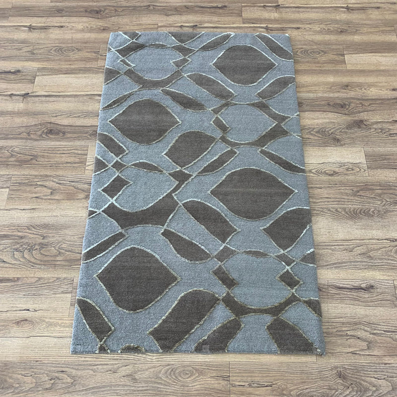 3x5-ft Wool & Silk Area Rug - MOD Woodsmoke
