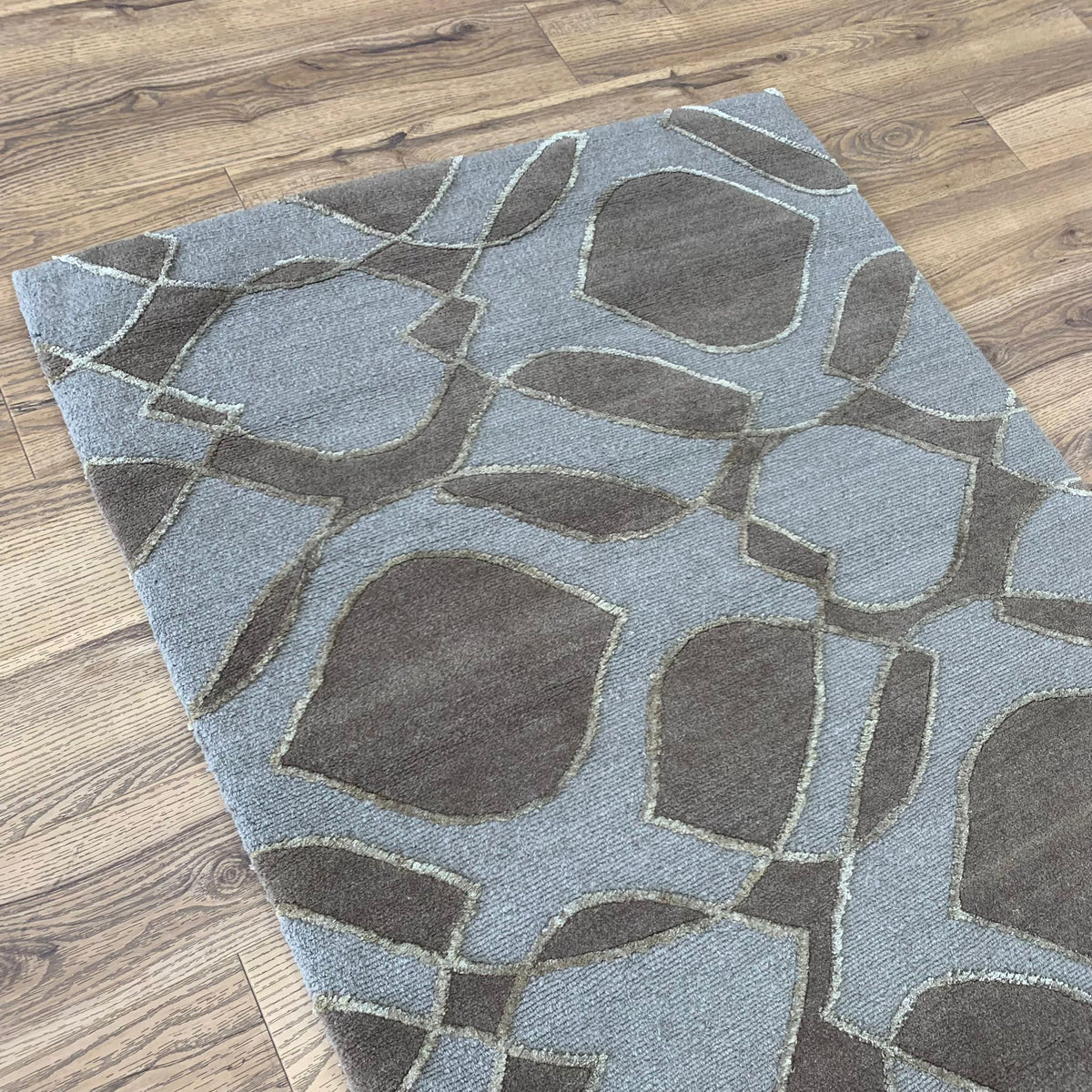 3x5-ft Wool & Silk Area Rug - MOD Woodsmoke