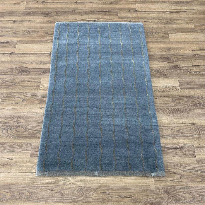 3x5-ft Wool & Silk Area Rug - Rhythm Slate