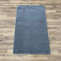 3x5-ft Wool & Silk Area Rug - Zephyr Nickel Plum