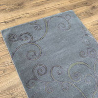 3x5-ft Wool & Silk Area Rug - Zephyr Nickel Plum