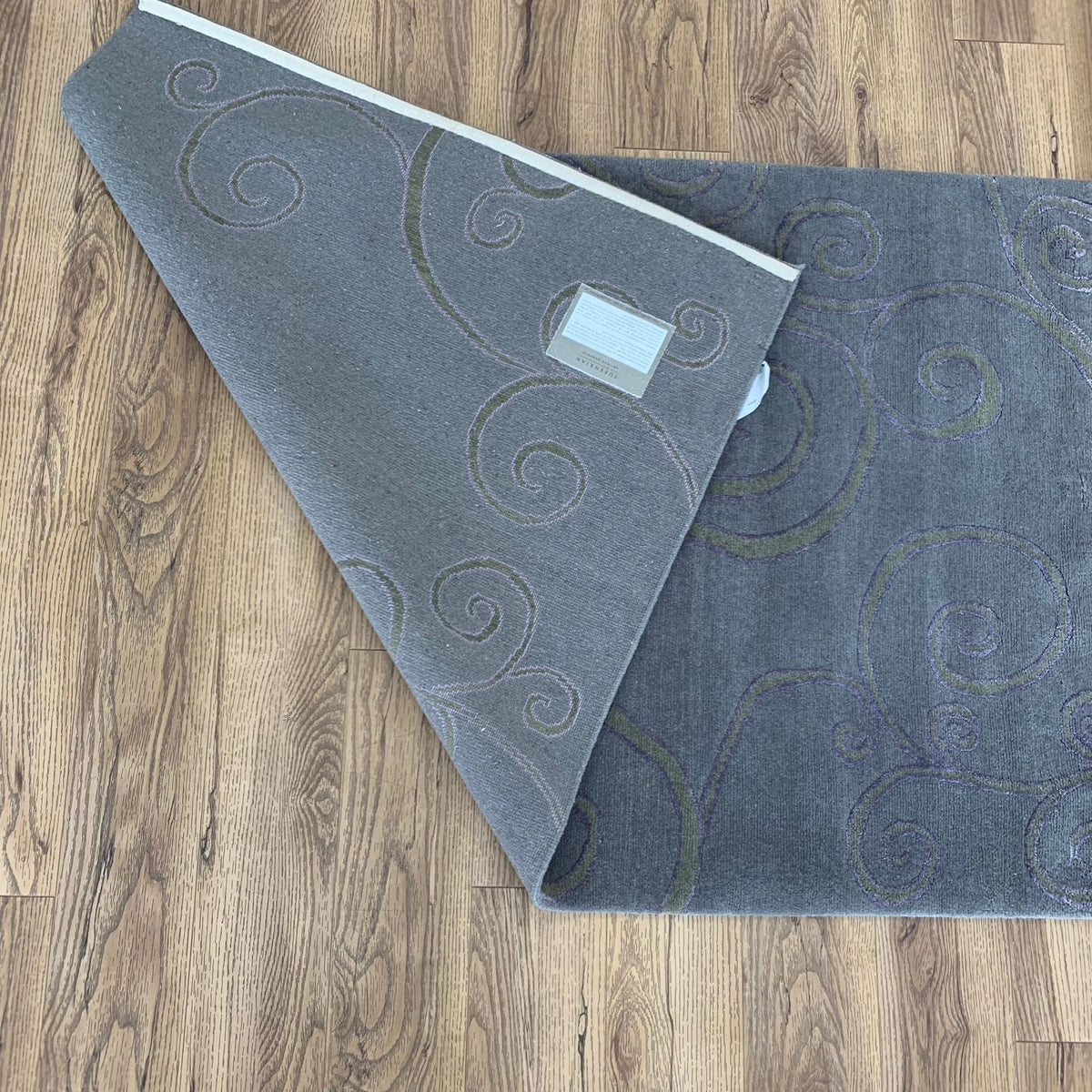 3x5-ft Wool & Silk Area Rug - Zephyr Nickel Plum
