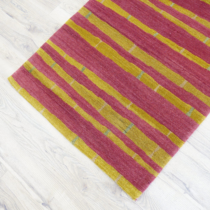 3x5-ft 100% Wool Area Rug - Bamboo Ruby
