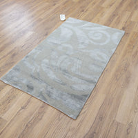 3x5-ft Bamboo, Silk & Wool Area Rug - Flourish Smoke