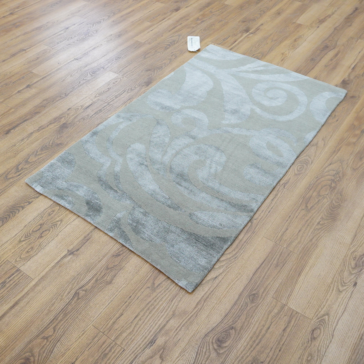 3x5-ft Bamboo, Silk & Wool Area Rug - Flourish Smoke