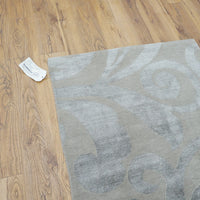 3x5-ft Bamboo, Silk & Wool Area Rug - Flourish Smoke