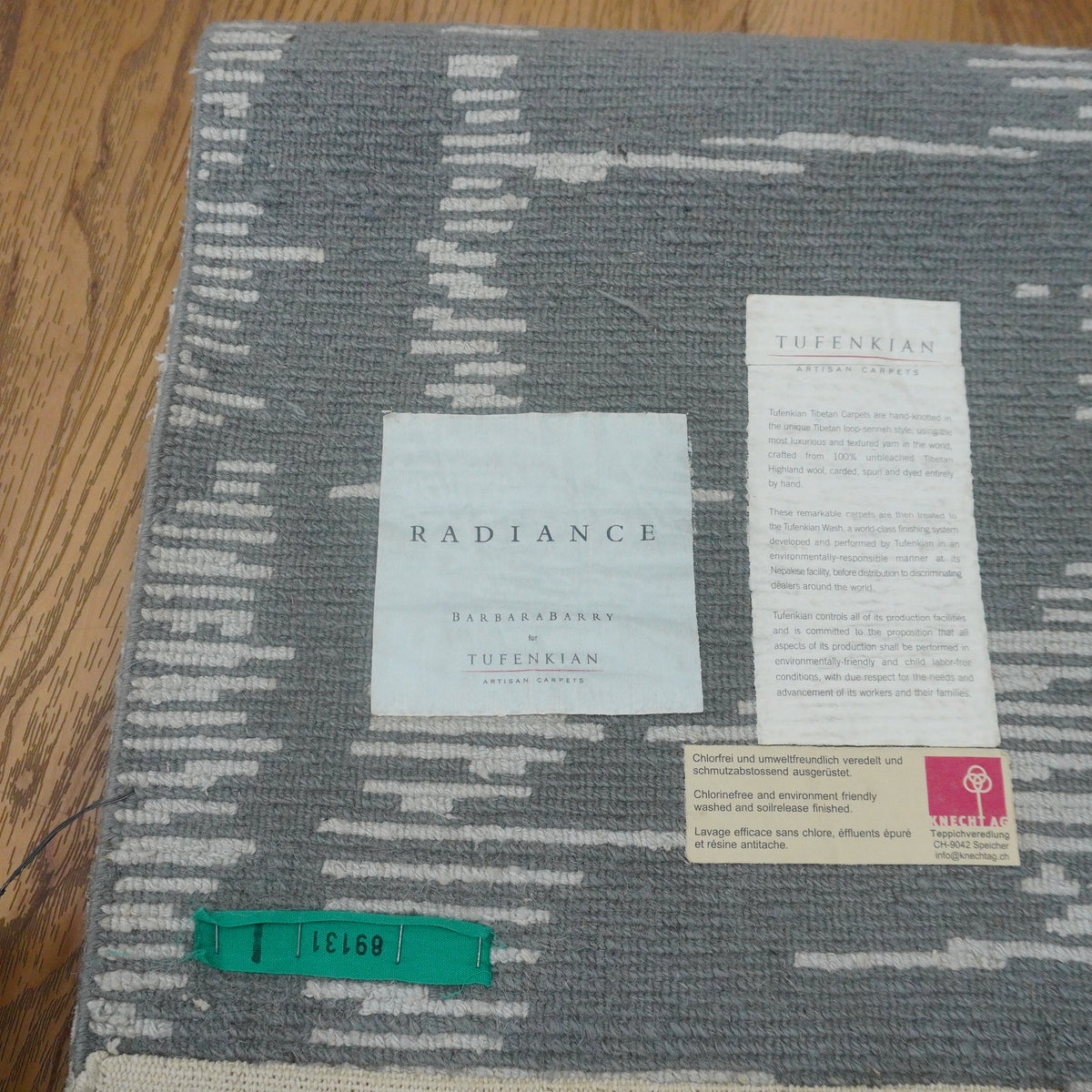 3x5-ft Silk, Wool Area Rug - Moire Nickel