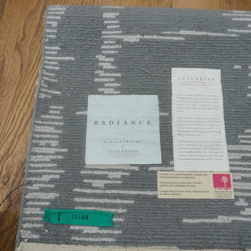 3x5-ft Silk, Wool Area Rug - Moire Nickel