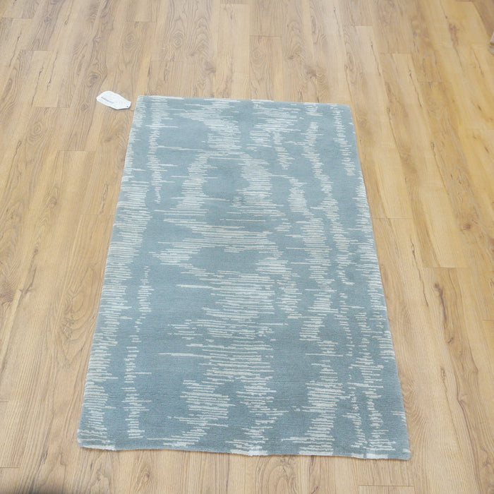 3x5-ft Silk, Wool Area Rug - Moire Nickel