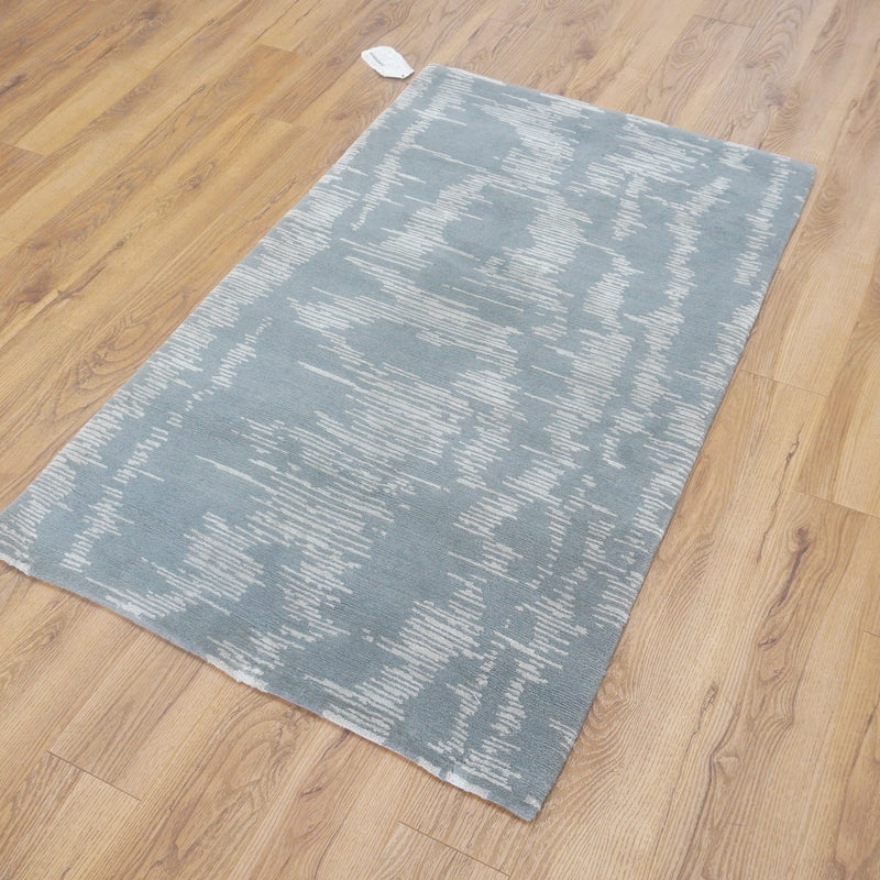 3x5-ft Silk, Wool Area Rug - Moire Nickel