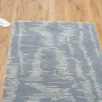3x5-ft Silk, Wool Area Rug - Moire Nickel