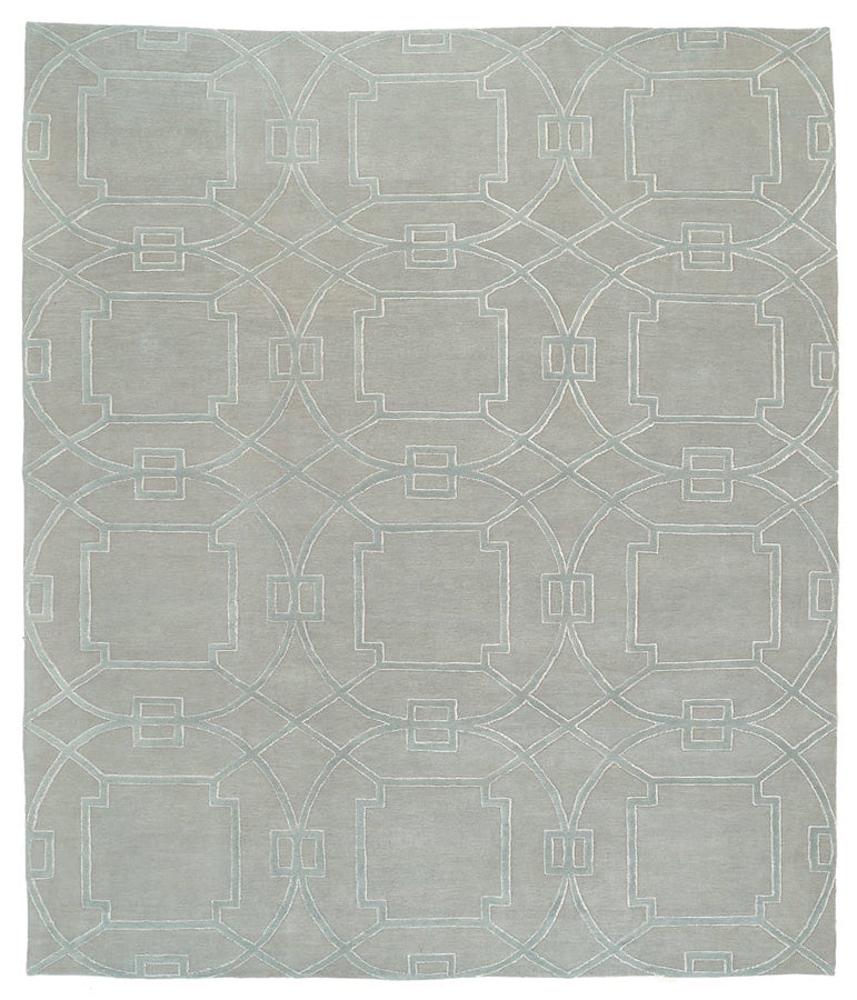 3x5-ft Wool/ Silk Area Rug - Cloistered Iceglass