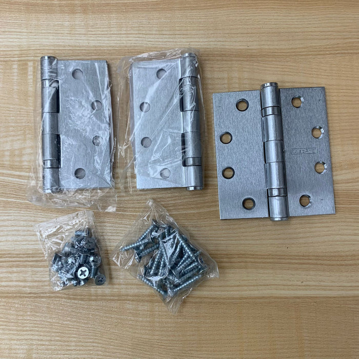 4.5x4.5-inch Flat Tip Hinges in Satin Chrome (Set of 3)