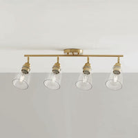 28-inch 4-Light Linear Track Lighting in Gold with Clear Glass Shade