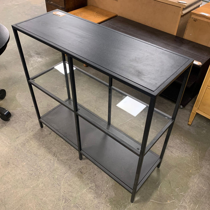 40-inch W Glass and Metal Display Shelf in Black