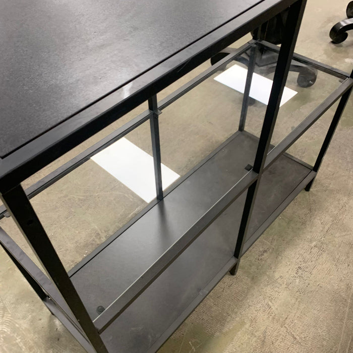 40-inch W Glass and Metal Display Shelf in Black