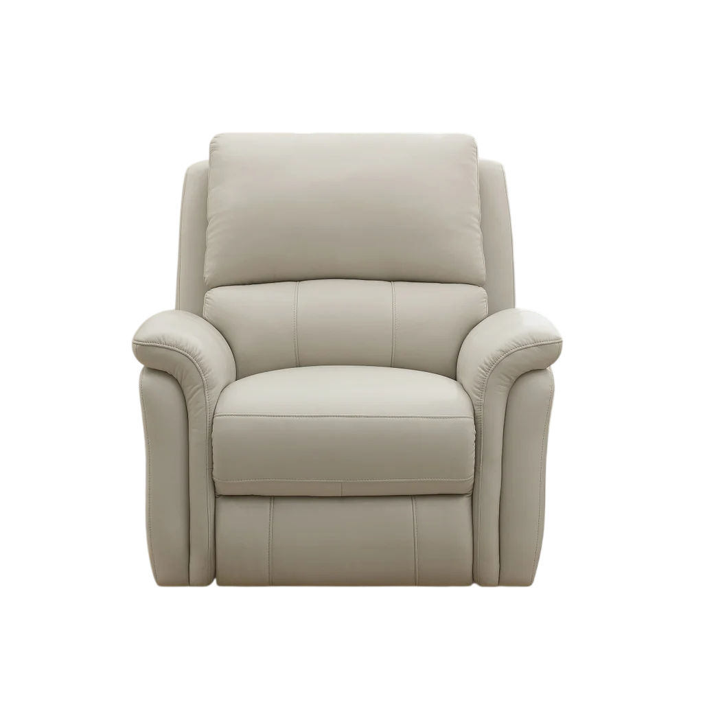 Top grain Leather Power Reclining Chair in Cream