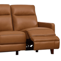 Top-grain Leather Loveseat Power Recliner in Brown