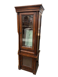 Tall Dark Wood Curio Cabinet