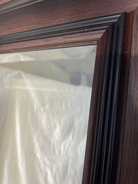 Beveled Dark Wood Frame Mirror